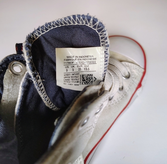 Converse Boys Converse High-Top Sneakers Size 9 - Picture 4 of 5